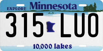 MN license plate 315LUO