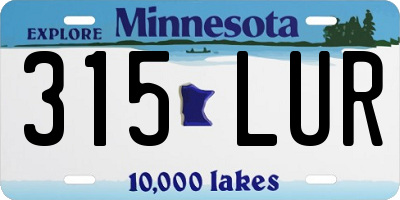 MN license plate 315LUR