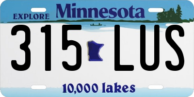 MN license plate 315LUS