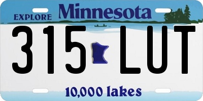 MN license plate 315LUT