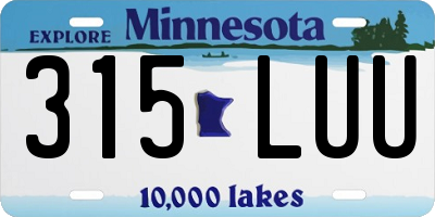 MN license plate 315LUU