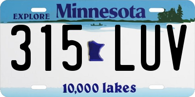 MN license plate 315LUV