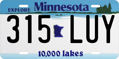 MN license plate 315LUY