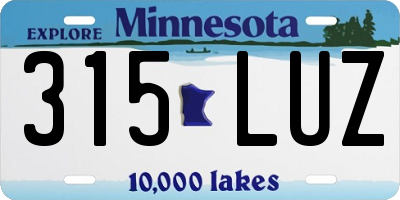 MN license plate 315LUZ