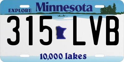 MN license plate 315LVB