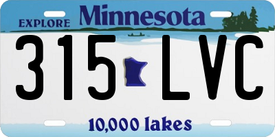 MN license plate 315LVC