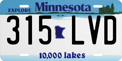 MN license plate 315LVD