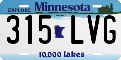 MN license plate 315LVG