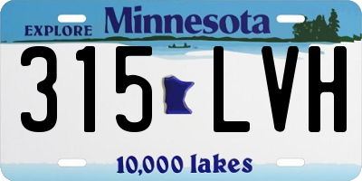 MN license plate 315LVH