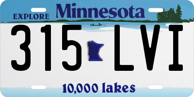 MN license plate 315LVI