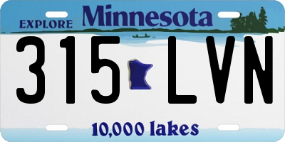 MN license plate 315LVN