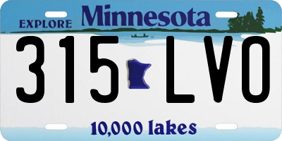 MN license plate 315LVO