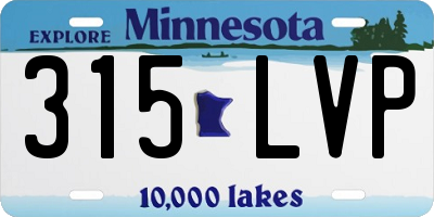MN license plate 315LVP