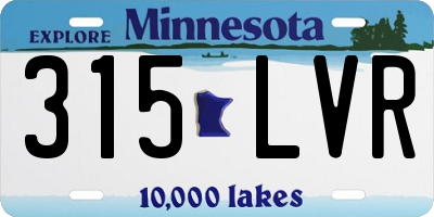 MN license plate 315LVR