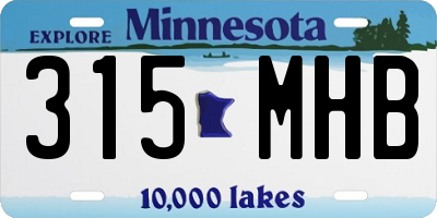 MN license plate 315MHB