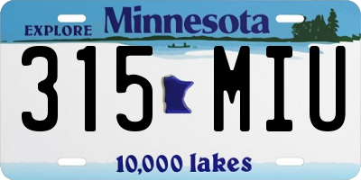 MN license plate 315MIU