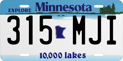 MN license plate 315MJI
