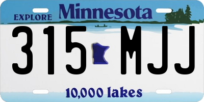 MN license plate 315MJJ