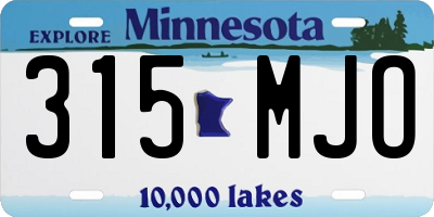 MN license plate 315MJO