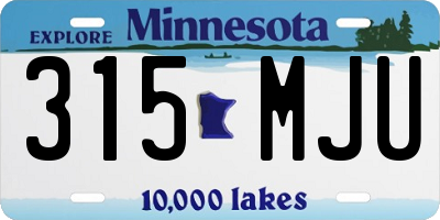 MN license plate 315MJU
