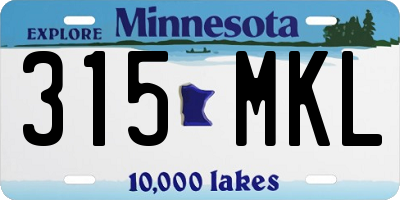 MN license plate 315MKL