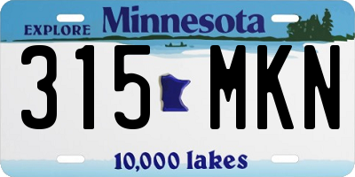 MN license plate 315MKN