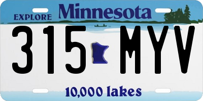 MN license plate 315MYV
