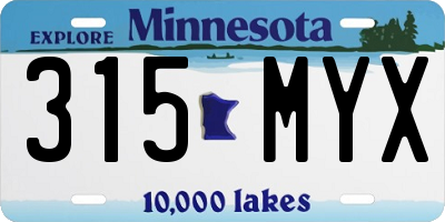 MN license plate 315MYX