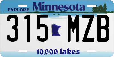 MN license plate 315MZB
