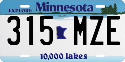 MN license plate 315MZE