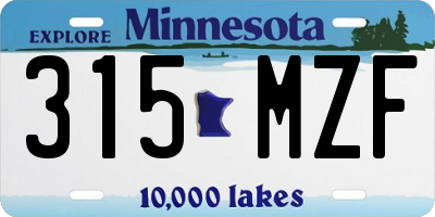 MN license plate 315MZF