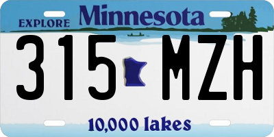 MN license plate 315MZH