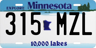 MN license plate 315MZL