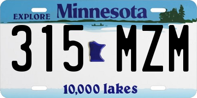 MN license plate 315MZM