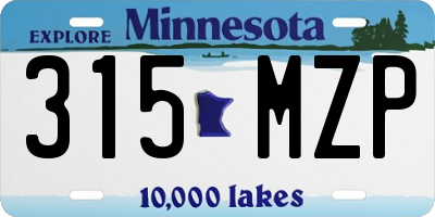 MN license plate 315MZP