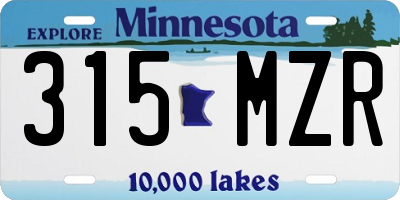 MN license plate 315MZR