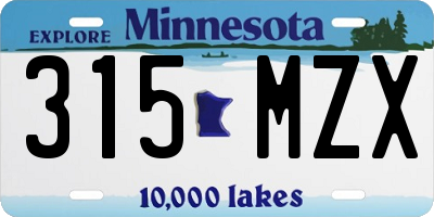 MN license plate 315MZX