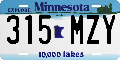 MN license plate 315MZY