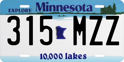 MN license plate 315MZZ