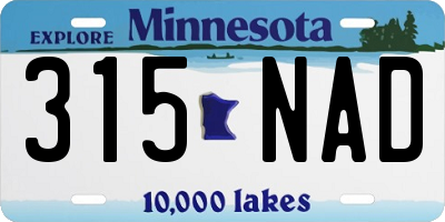 MN license plate 315NAD