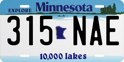 MN license plate 315NAE