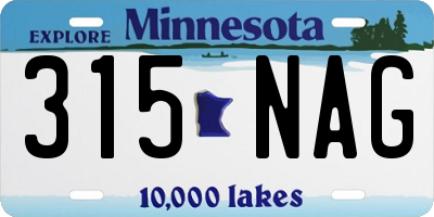 MN license plate 315NAG