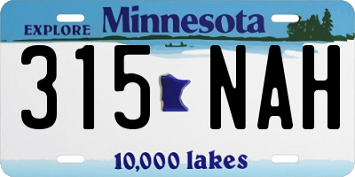 MN license plate 315NAH