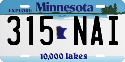 MN license plate 315NAI