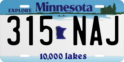 MN license plate 315NAJ
