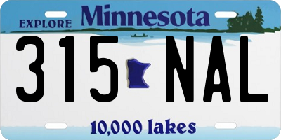 MN license plate 315NAL