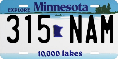 MN license plate 315NAM