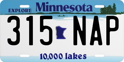 MN license plate 315NAP