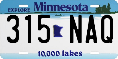 MN license plate 315NAQ