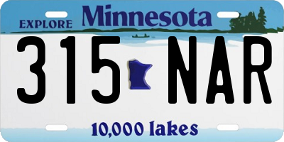 MN license plate 315NAR